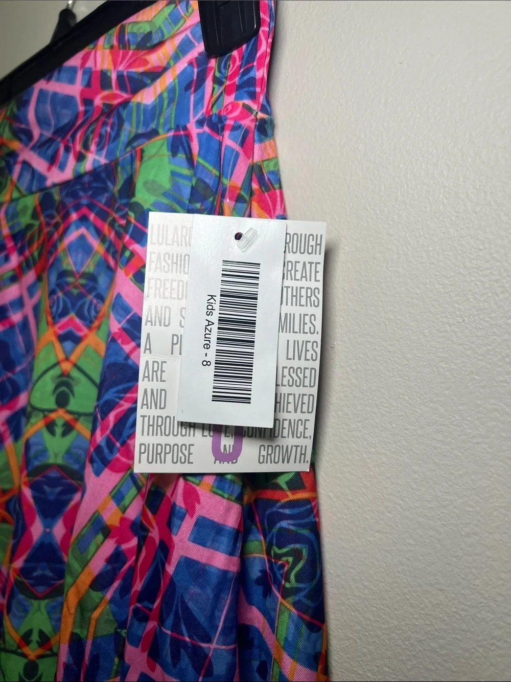 LuLaRoe Kid’s Azure Colorful Geometric & Floral Print Skirt